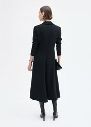 Long Sleeve Shirt Dress in Crepe -  Black - CO Collections